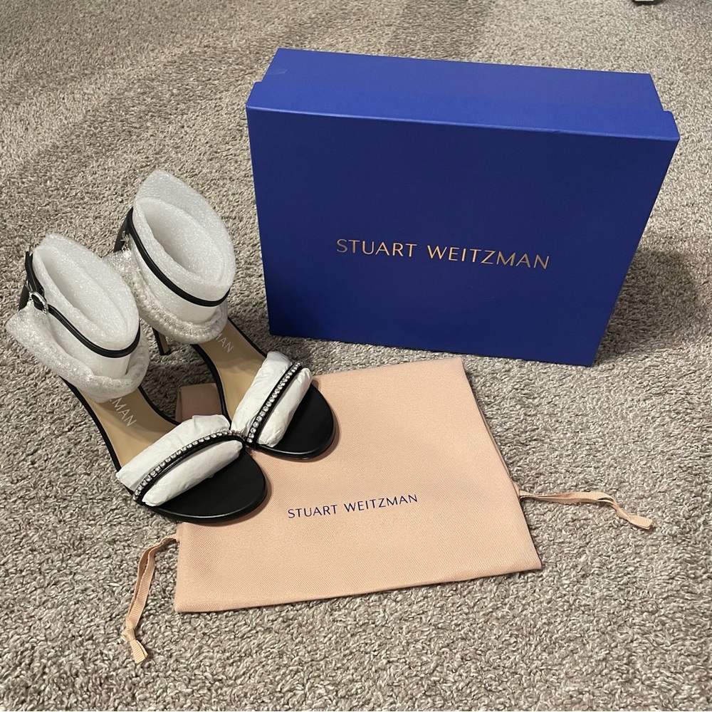 NEW Women’s Stuart Weitzman Nudist Pearldrop 100 Sandals Size 8